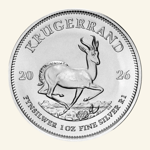 Silver Krugerrand 1oz coin for investment and collection.