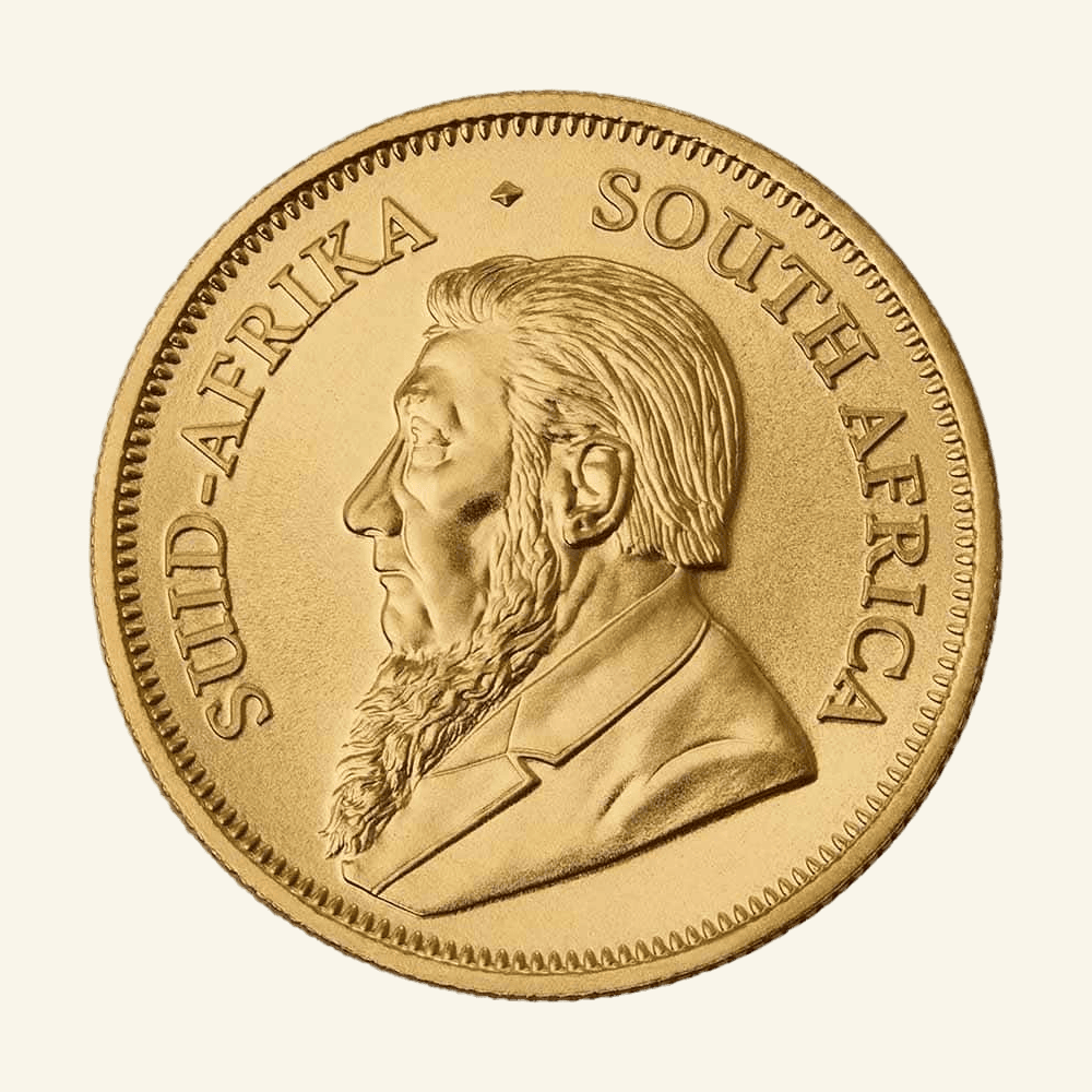 Gold Krugerrand coin featuring Paul Kruger portrait, 2026 edition.