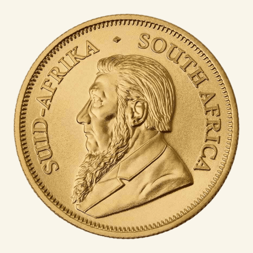 Gold Krugerrand coin featuring Paul Kruger portrait, 2026 edition.