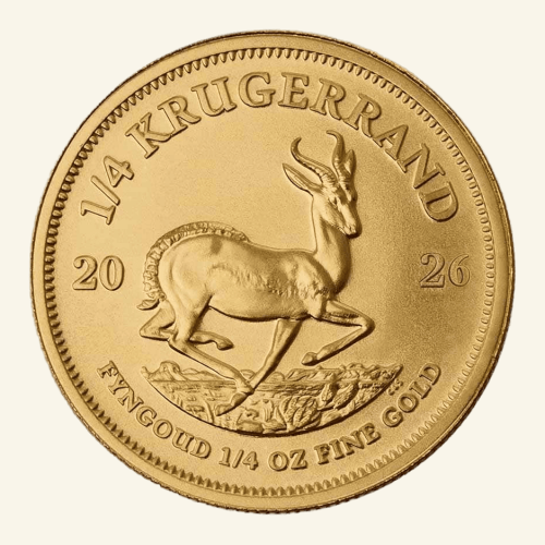 South African 1/4oz Gold Krugerrand Coin BU 2026.